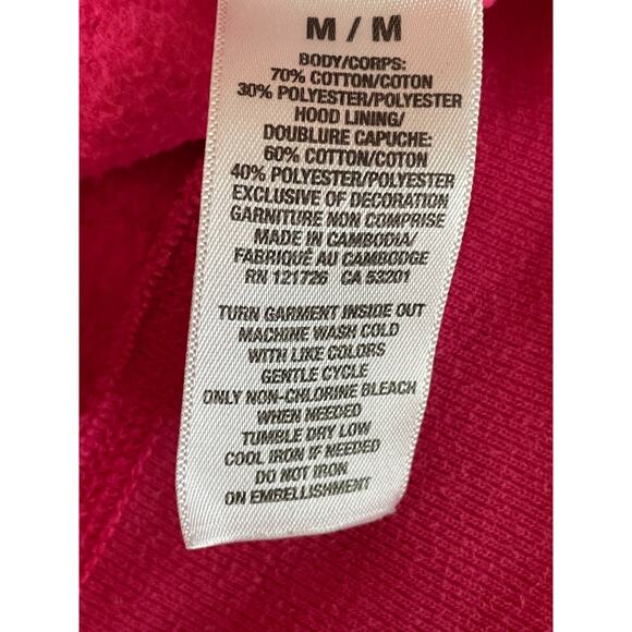 Vintage Y2K Aeropostale Zip Up Hoodie Womens M Pink Spellout Embroidered Logo - Picture 7 of 10